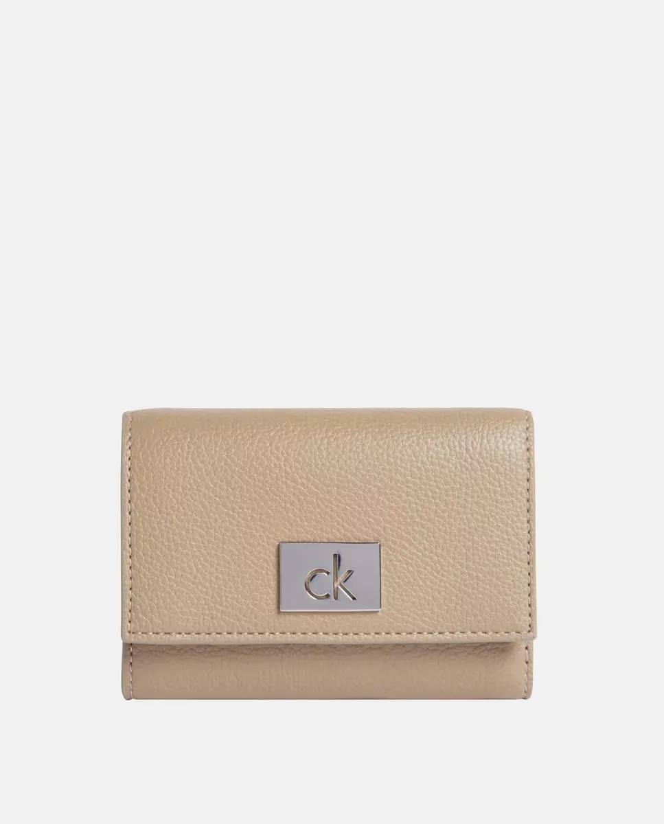 

Маленький тройной кошелек Calvin Klein, бежевый