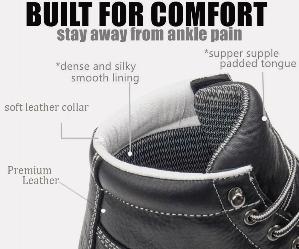 

Мужские легкие рабочие ботинки SUREWAY с мягким носком - мокасин, рабочие ботинки/обувь для строительной отрасли - черные, с комфортной стелькой, повышенная устойчивость к маслу и скольжению, черный