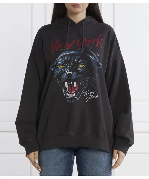 

Толстовка с капюшоном «Пантера» Oversize fit Tommy Jeans, черный