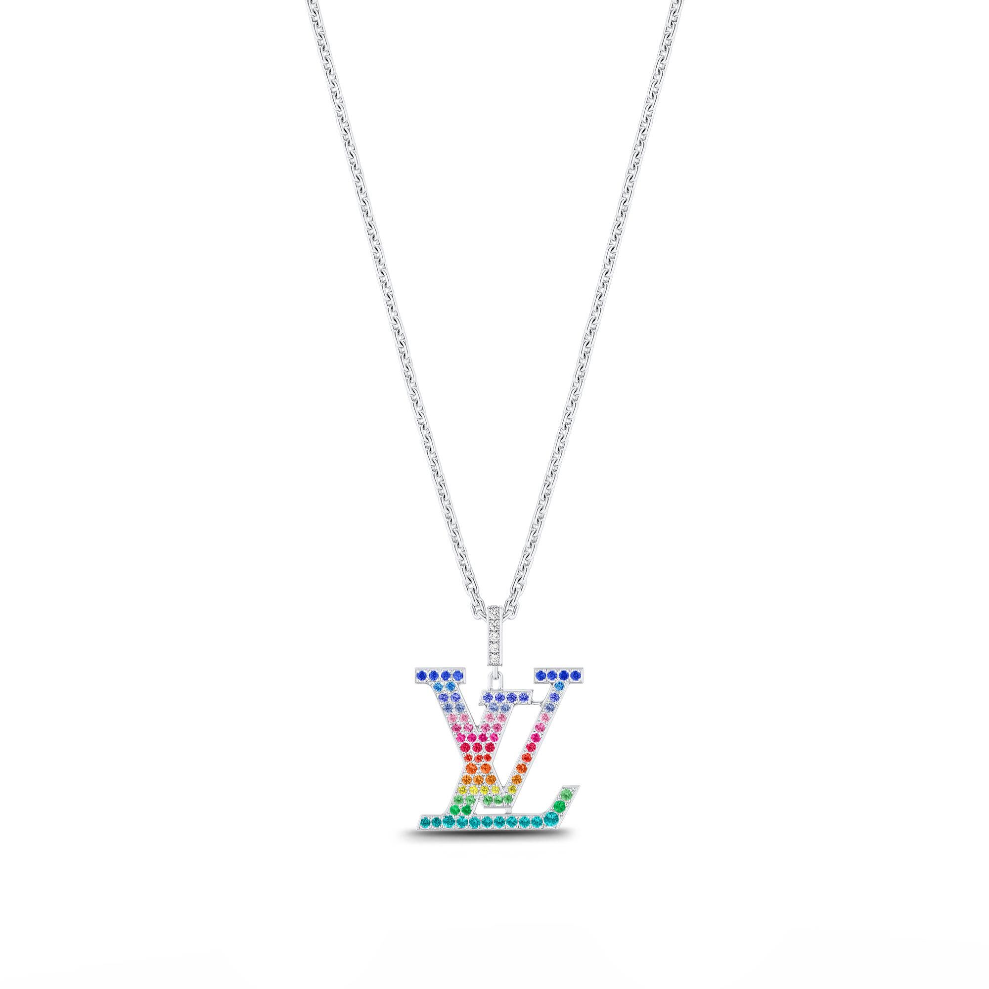 

Подвеска LV Large, белое золото и радужные драгоценные камни Louis Vuitton, серебряный