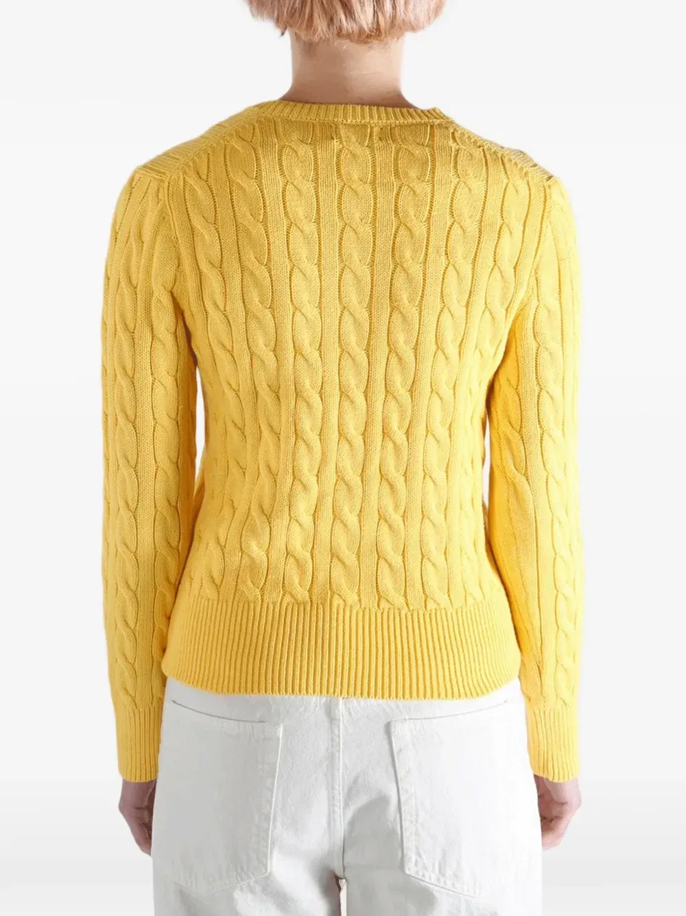 Кардиган фактурной вязки POLO RALPH LAUREN, желтый — фото 4