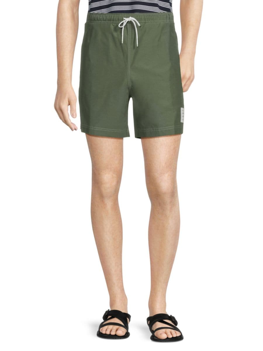

Однотонные шорты с высокой талией и завязками Thom Browne, цвет Bright Green