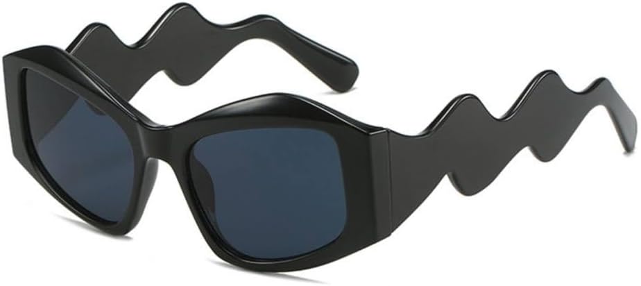 

Винтажные солнцезащитные очки «кошачий глаз» для женщин, модные элегантные солнцезащитные очки для мужчин, стильные очки с геометрическим волнообразным рисунком MTZJH, C1