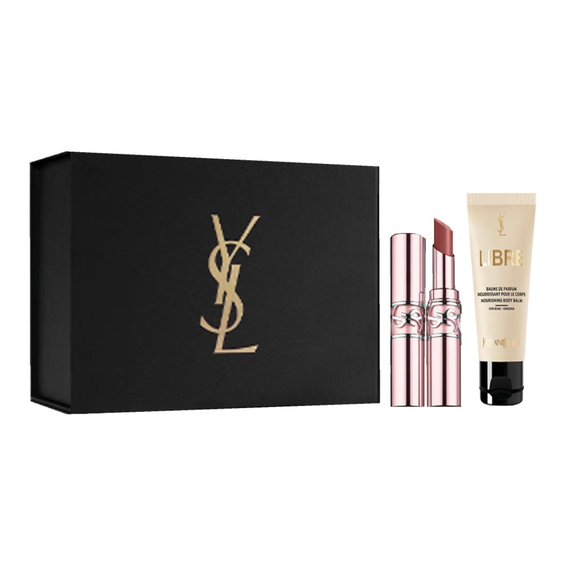 SAINT LAURENT Розовый бальзам для губ увлажняющий лосьон для тела подарочный набор косметики увлажнение кожи 3,1г+50мл — фото 2