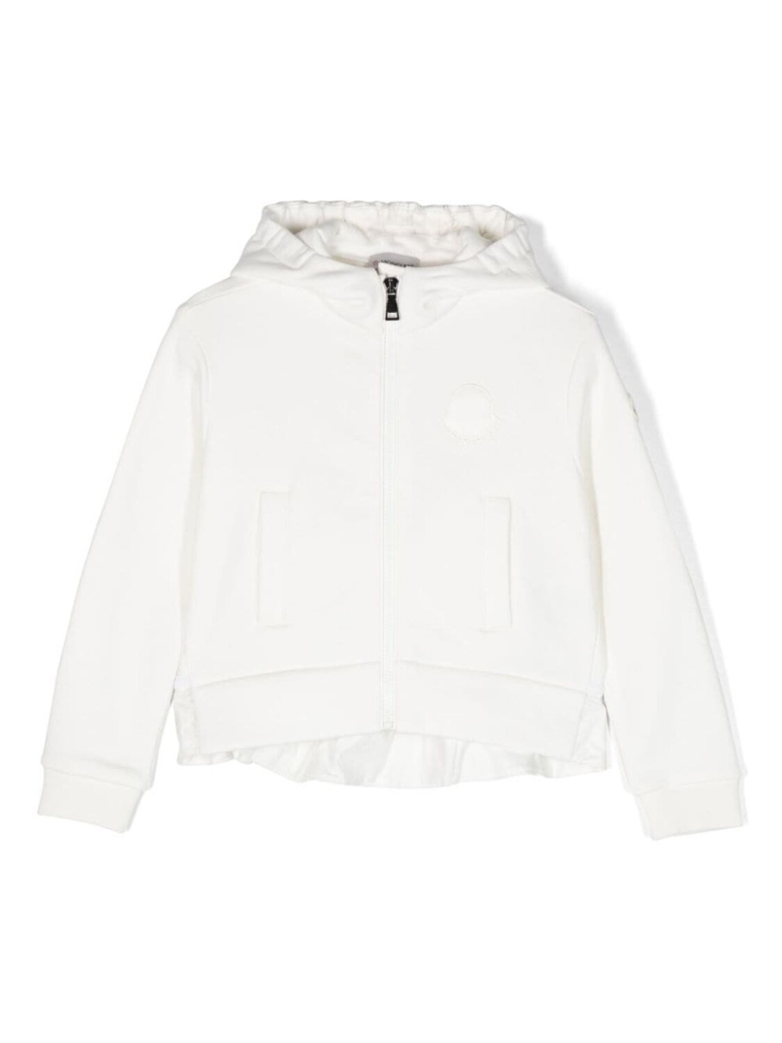 

Moncler Enfant куртка с капюшоном и нашивкой-логотипом, нейтральный цвет