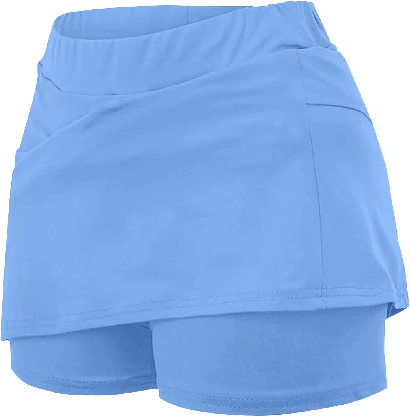 Спортивная юбка-шорты с завышенной талией, Light Blue — фото 2