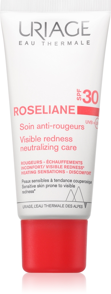 

Roseliane, средство для устранения видимых покраснений, SPF30, легкая текстура, успокаивающий увлажняющий крем против покраснений кожи Uriage, spf 30 40 мл