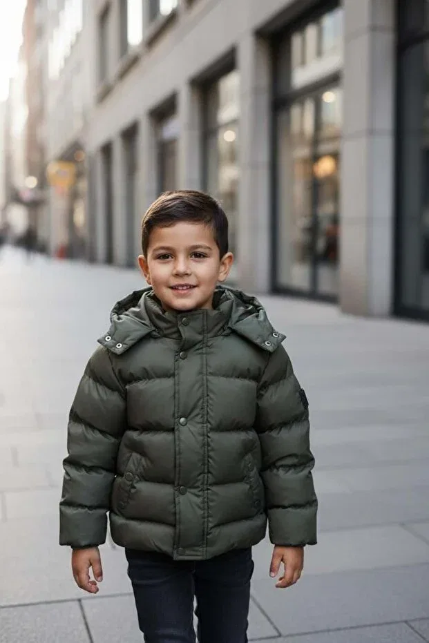 Детское зимнее пальто для девочек пуховик Benitto Kids, Khaki