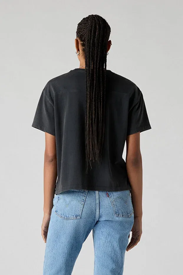 Женская футболка с принтом Vintage Sport Script Pirat Levi's, Black — фото 4