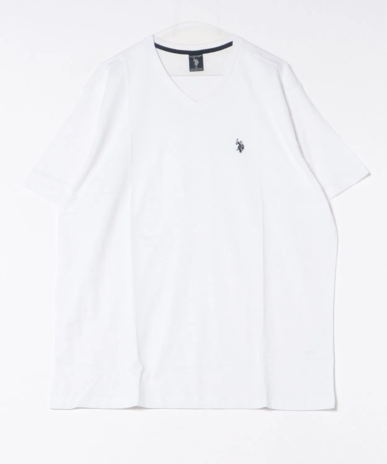 Мужская футболка хлопковая с V-образным вырезом U.S. POLO ASSN., Белый