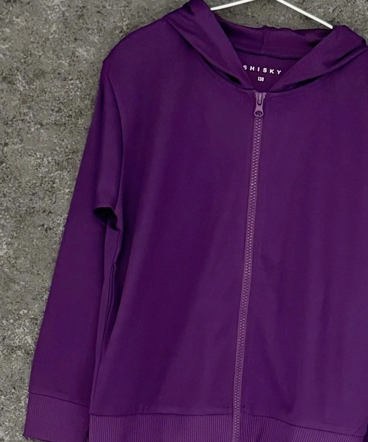 Детская кофта-худи с длинным рукавомиз полиэстера, модель Zip Hoodie SHISKY, Пурпурный