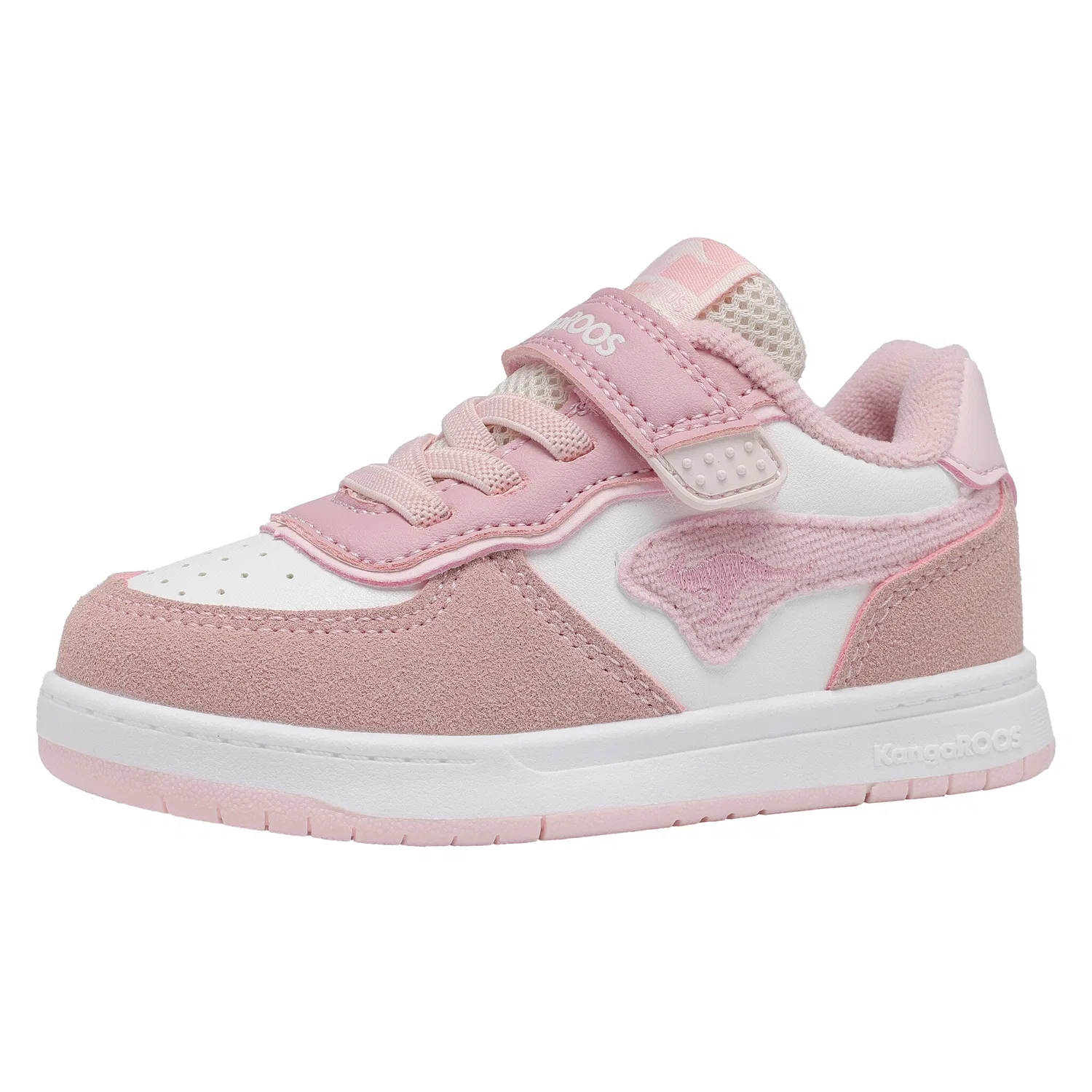 Детские кроссовки с липучкой и шнурками KangaROOS, Frost Pink/Cool Beige