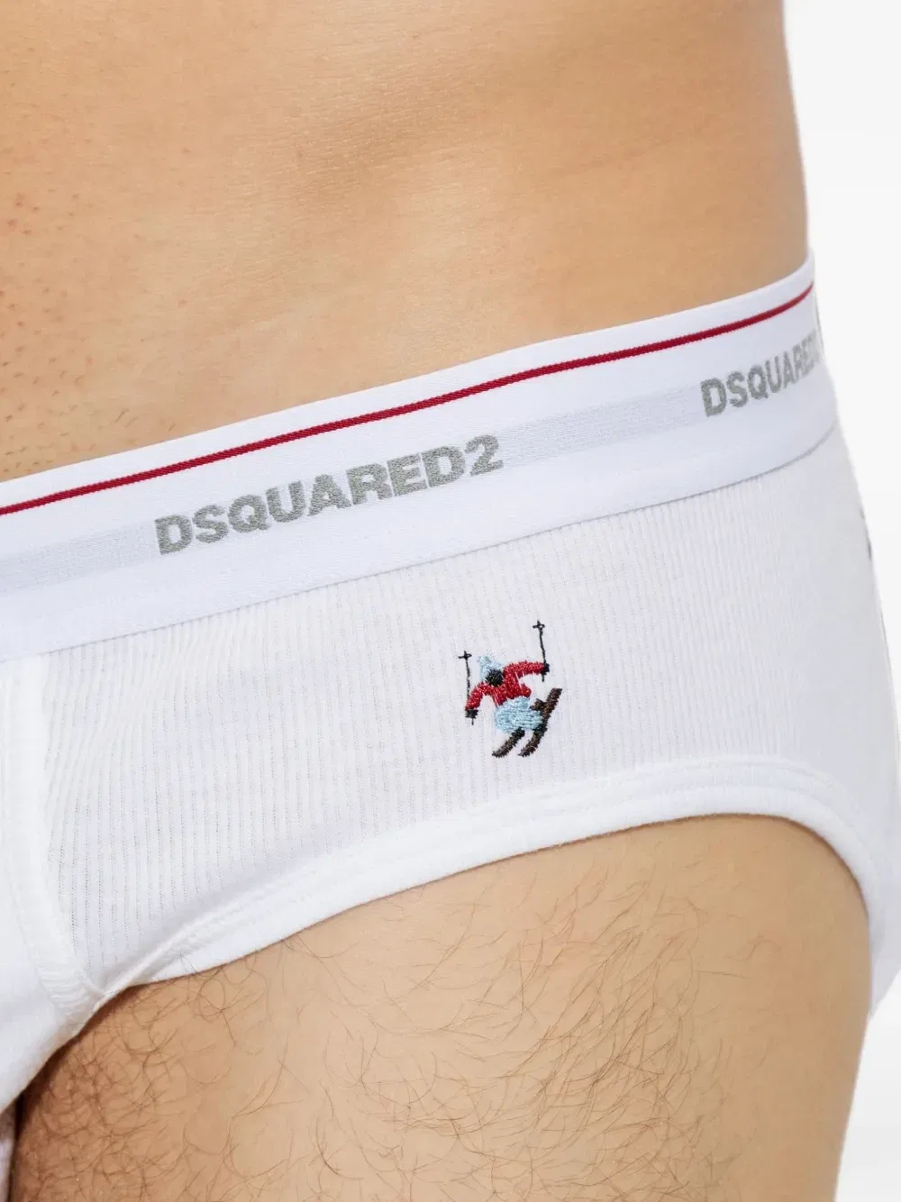 Трусы в рубчик с вышивкой DSQUARED2, белый — фото 4