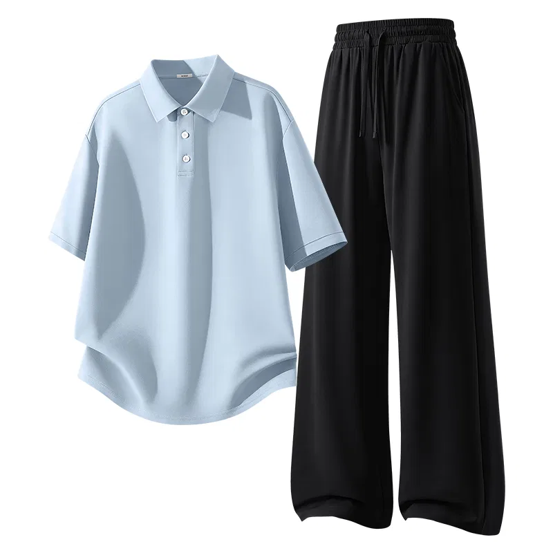 Детский комплект спортивной одежды 2 предмета MINISO, Haze Blue + Black