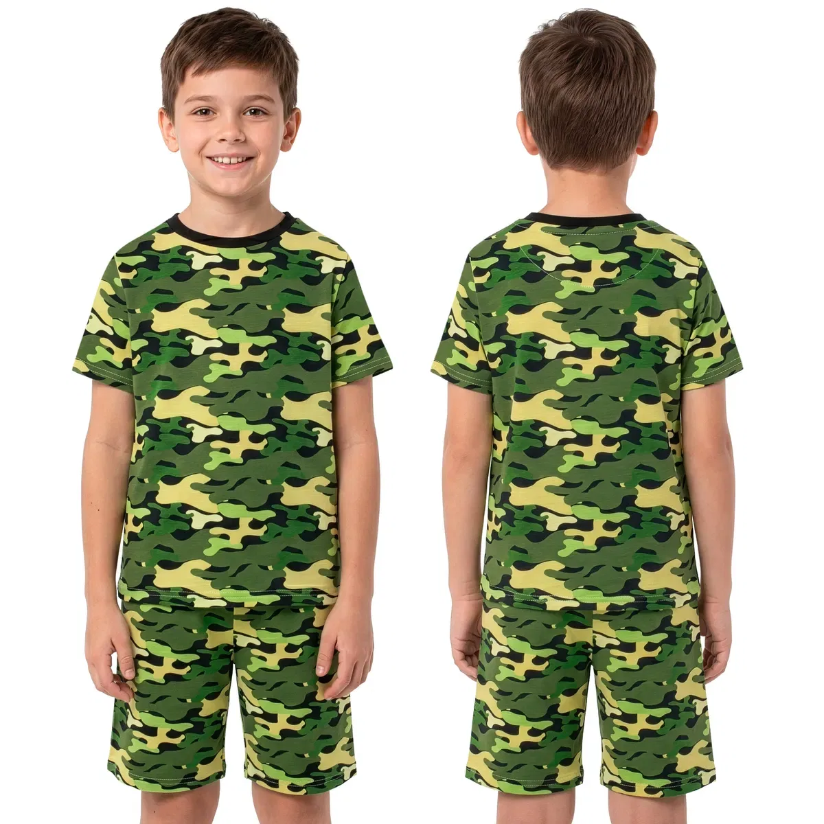Детский комплект пижам с коротким рукавом Dino & Camo 2 Pack Harry Bear, Multi — фото 4