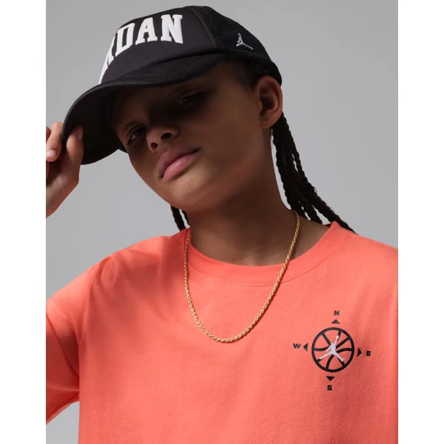 Детская футболка с длинным рукавом Jordan Compass Jumpman Nike, Оранжевый — фото 3