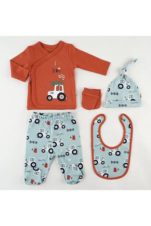 Детский комплект одежды для новорожденных хлопковый Mother Love, Tractor-Patterned — фото 3