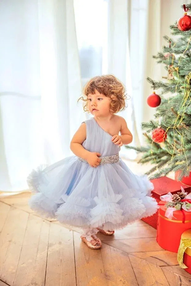 Детское платье для девочек с одним рукавом Gnl Butik, Blue