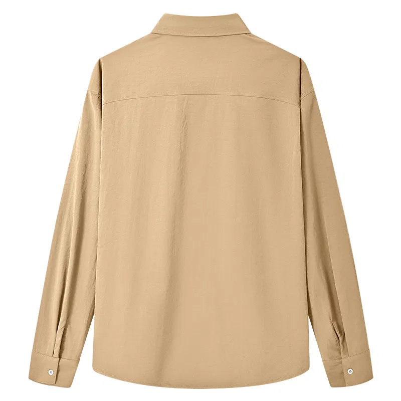 Детская рубашка с отложным воротником MINISO, Ice Silk Lightweight White Dazed Cat Chest Logo — фото 4