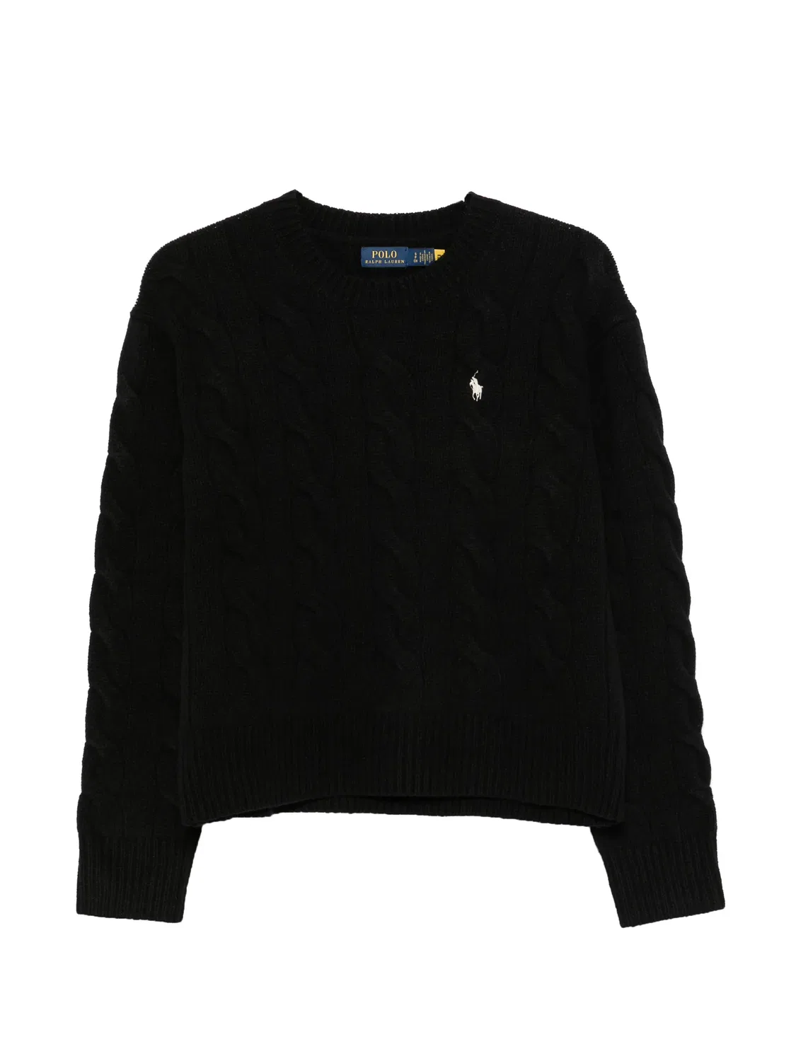 Polo Ralph Lauren Вязаный свитер с косами, черный