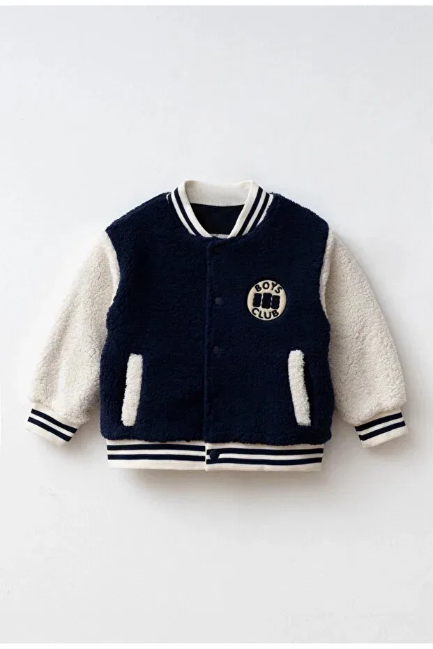 Детская куртка для девочек с принтом Bomber College Jacket Haribo, Navy Blue — фото 2