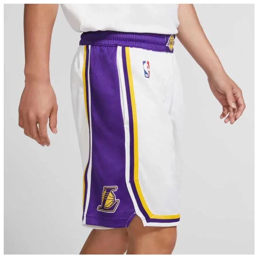 Шорты спортивные с принтом Los Angeles Lakers Dri-FIT Swingman Nike, Белый — фото 4