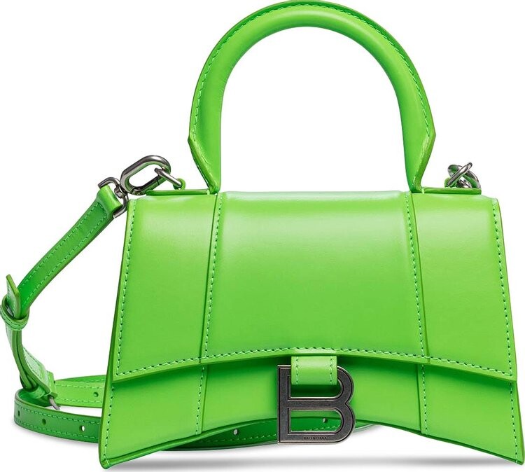 

Сумка Balenciaga XS Hourglass Top Handle Bag Acid Green, зеленый