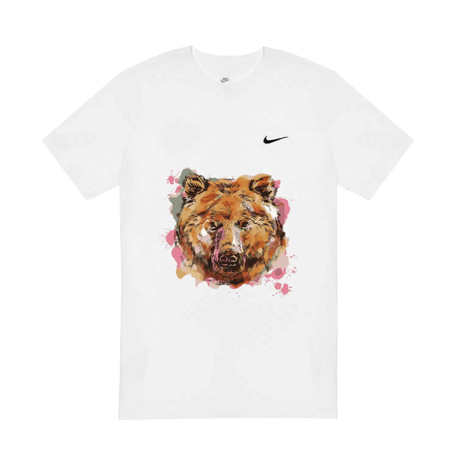 Футболка с принтом, белая, Nike, White
