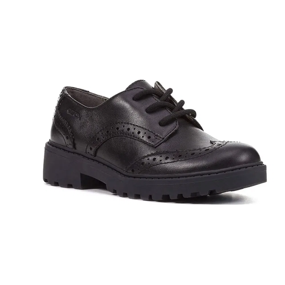Детские туфли для девочек с оксфордским дизайном Casey Geox, Black