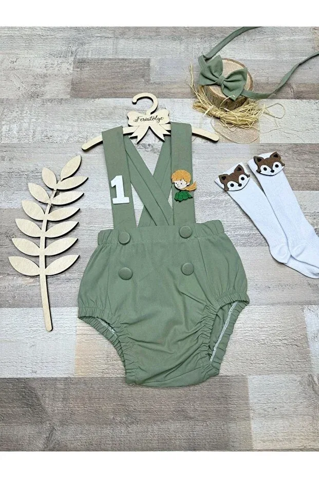 Детский комбинезон для мальчиков хлопковый Little Prince Baby Boy Green Romper Feriatolye, Green — фото 3
