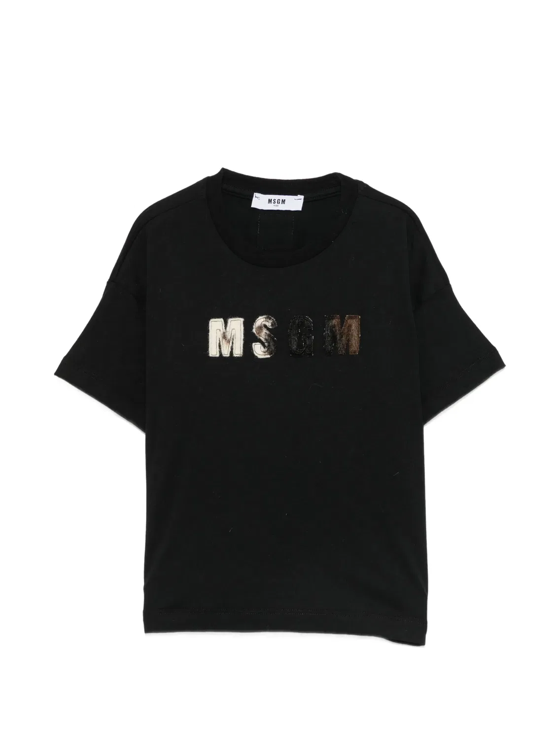 Футболка с нашивкой-логотипом Msgm Kids, черный