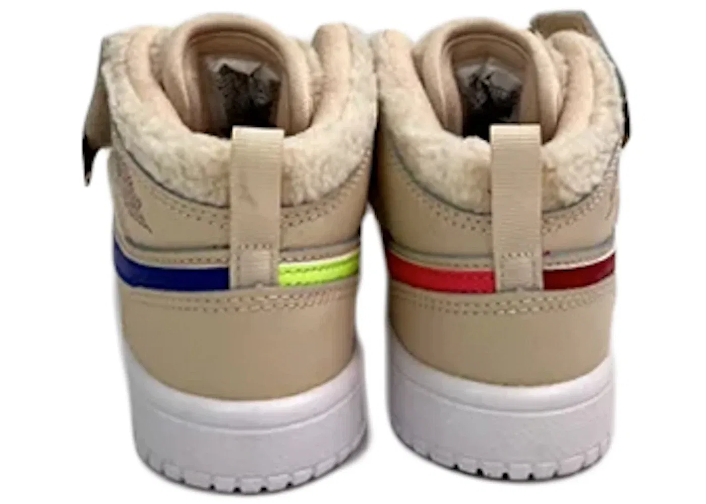 Детские кроссовки с флисом Jordan 1 Mid ALT Utility Jordan, Pearl White/Racer Blue-Dark Driftwood — фото 2