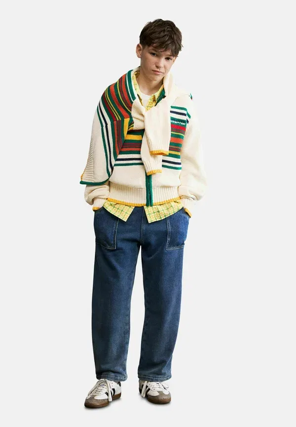 Разноцветный полосатый свитер-кардиган Desigual