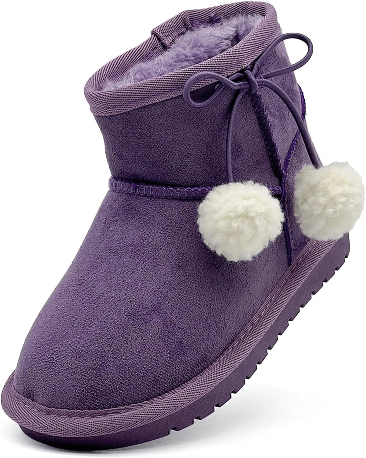 Детские зимние сапоги для девочек и мальчиков с мехом, модель nzzoo, Purple