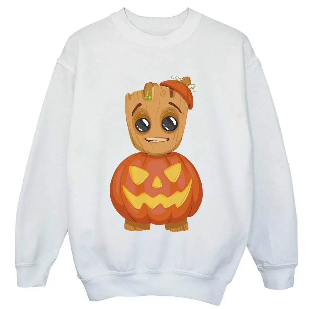 Детский свитшот с принтом Groot pumpkin Guardians Of The Galaxy, White