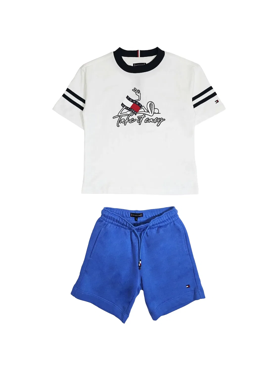 Комплект с шортами из хлопка Tommy Hilfiger, белый