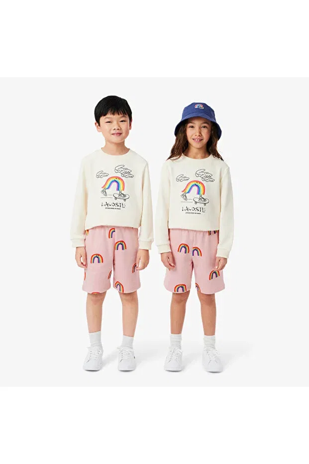 Детские шорты для девочек с принтом Lacoste, Wir-Pembe