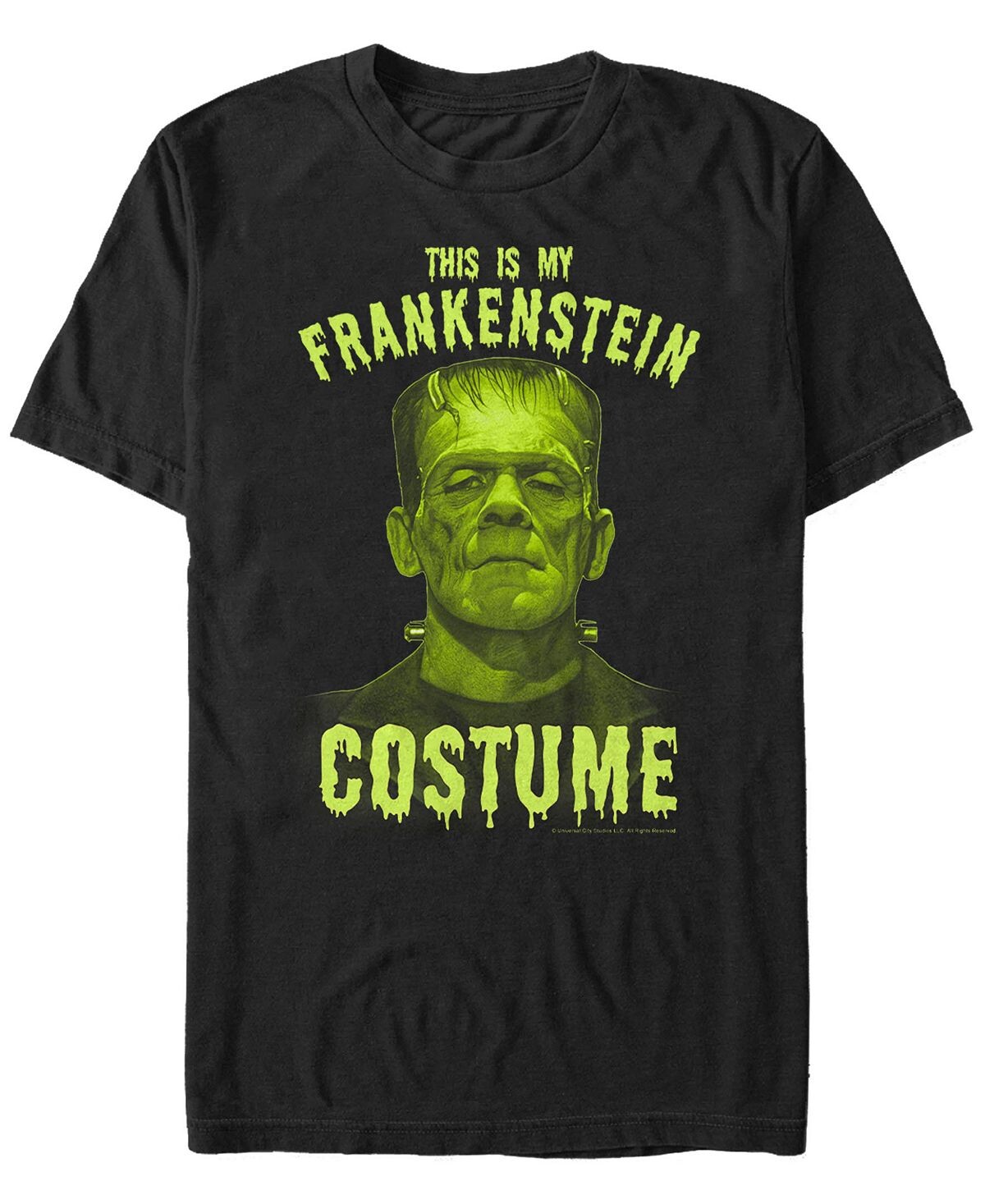 

Мужская футболка с коротким рукавом universal monsters frankenstein costume Fifth Sun, черный
