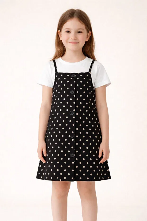 Детское платье для девочек с принтом Ff Kids, Black And White