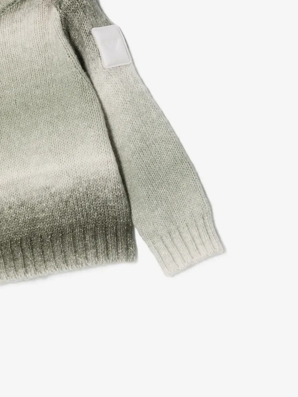 Свитер с эффектом омбре и нашивкой-логотипом Emporio Armani Kids, зеленый — фото 3
