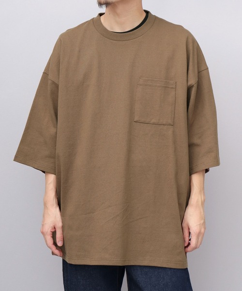 

Футболка из американского хлопка, плотность 215 г/м², с карманом, оверсайз, рукав реглан Goodwear, коричневый