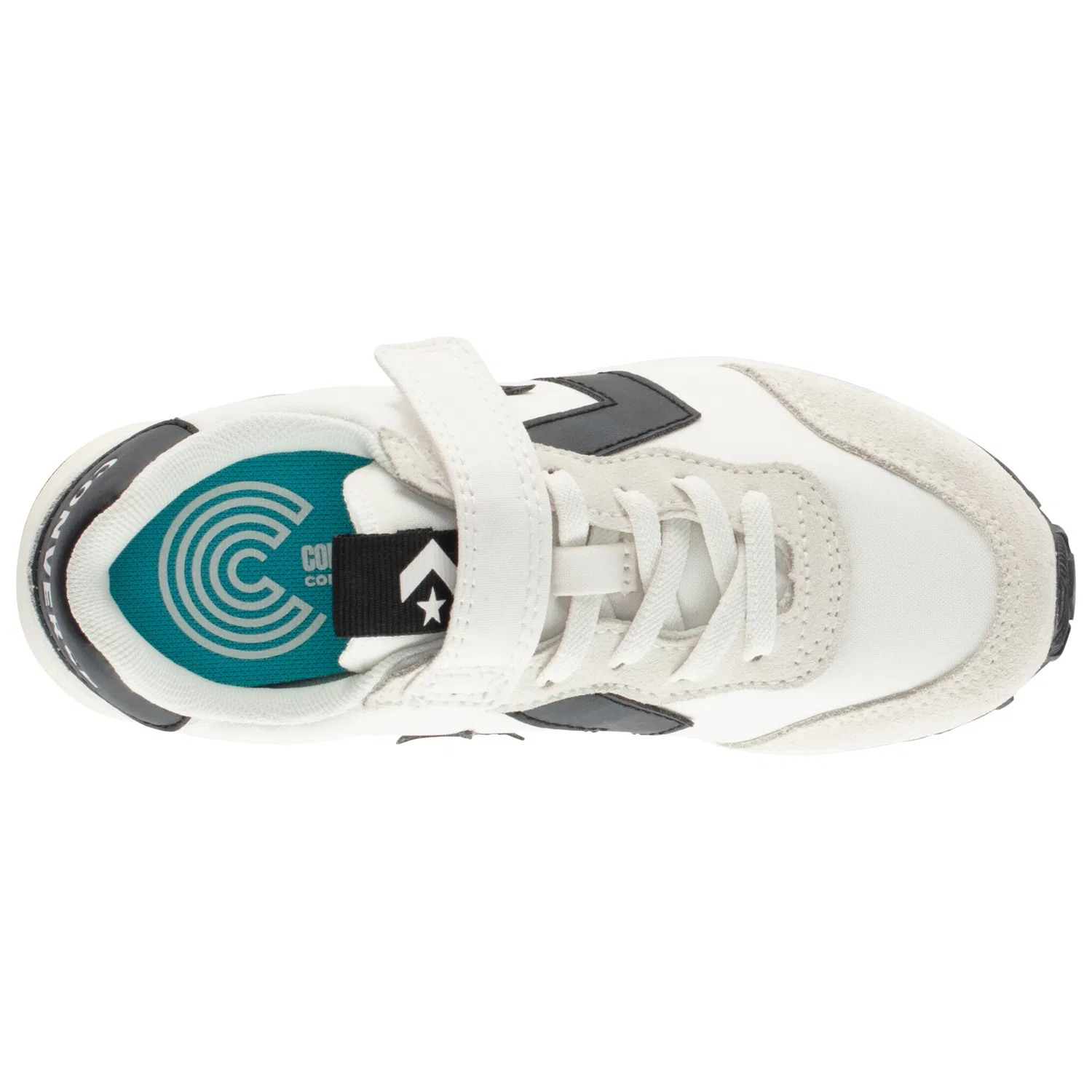 Детские низкие кеды с кожаным верхом Converse, Vintage White/Black — фото 4