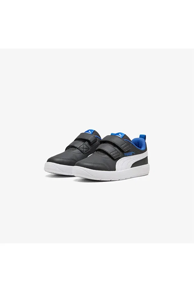 Детские спортивные кроссовки для девочек текстильные Courtflex v3 Puma, Gray — фото 2