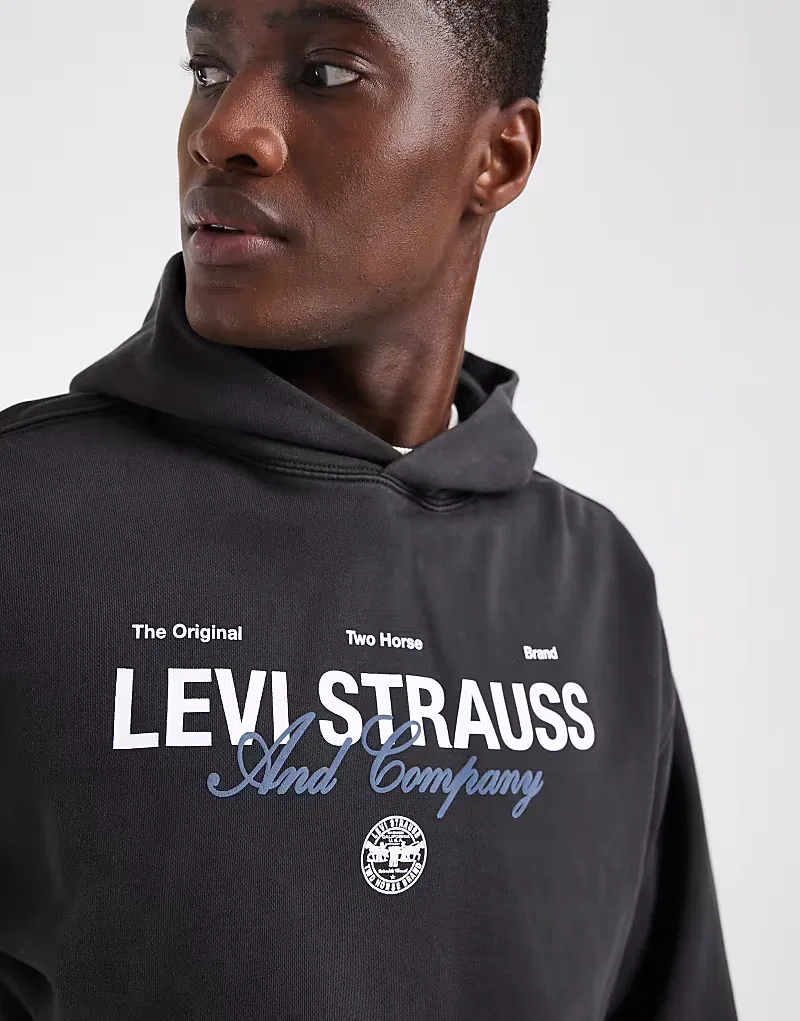 Худи Levi's с принтом Закат в выцветшем черном цвете — фото 3
