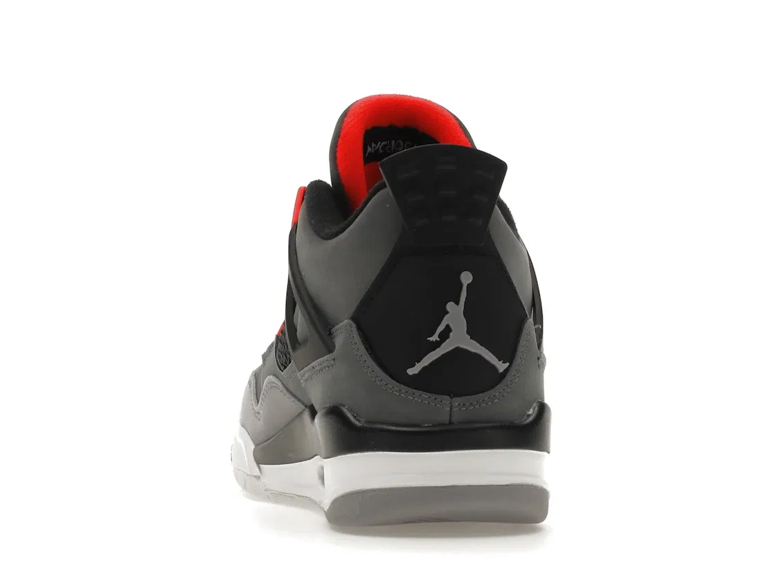 Детские кроссовки Lifestyle с липучками Jordan 4 Retro, Dark Grey/Infrared 23-Black-Cement Grey — фото 4