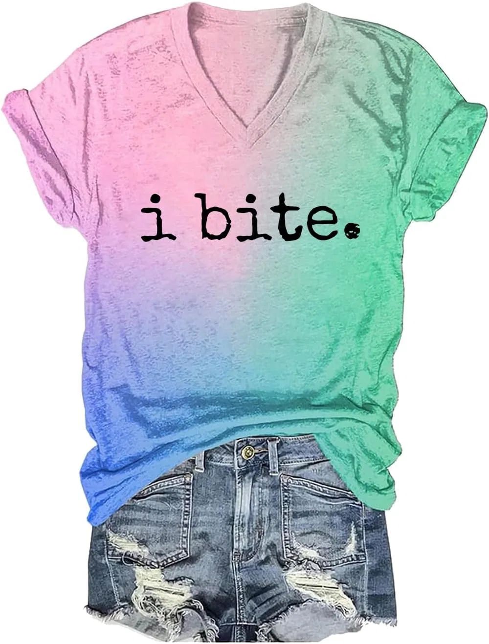 Мужская футболка с принтом I Bite, мультиколор