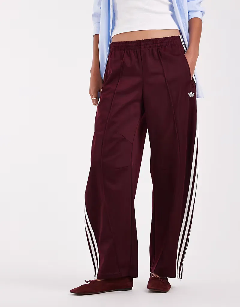 Спортивные брюки Adidas Originals Firebird с завышенной талией, бордовый — фото 2