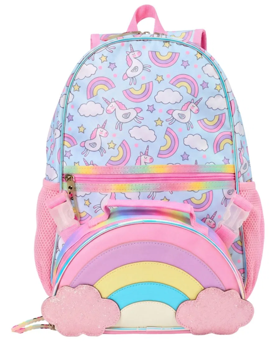 Комплект детских рюкзаков с ланч-боксом Rainbow Bow, 2 предмета InMocean, Pink/Blue
