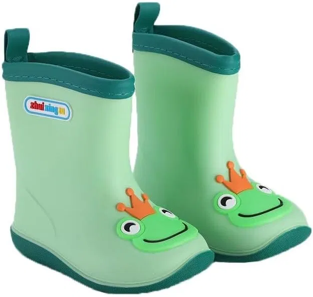 Детские сапоги для мальчиков и девочек с мультяшным принтом Zonkacen, Green Frog