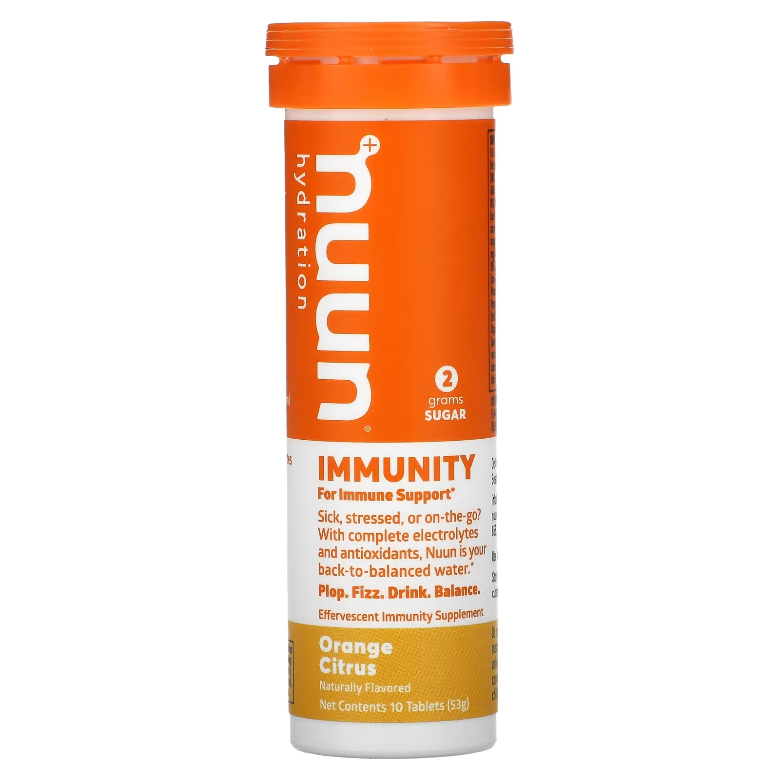 Nuun Hydration Immunity Шипучая добавка для иммунитета апельсин и цитрус, 10 таблеток - фото